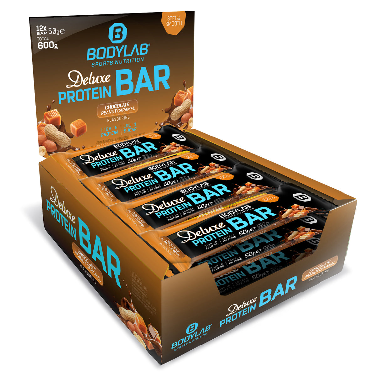 Deluxe Protein Bar (12x50g) Chocolate Peanut Caramel Flavouring