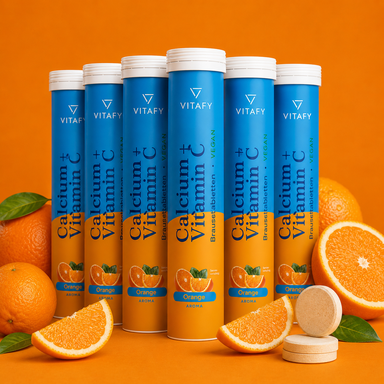 Calcium + Vitamin C - Orange (20 Brausetabletten) - 6er Pack