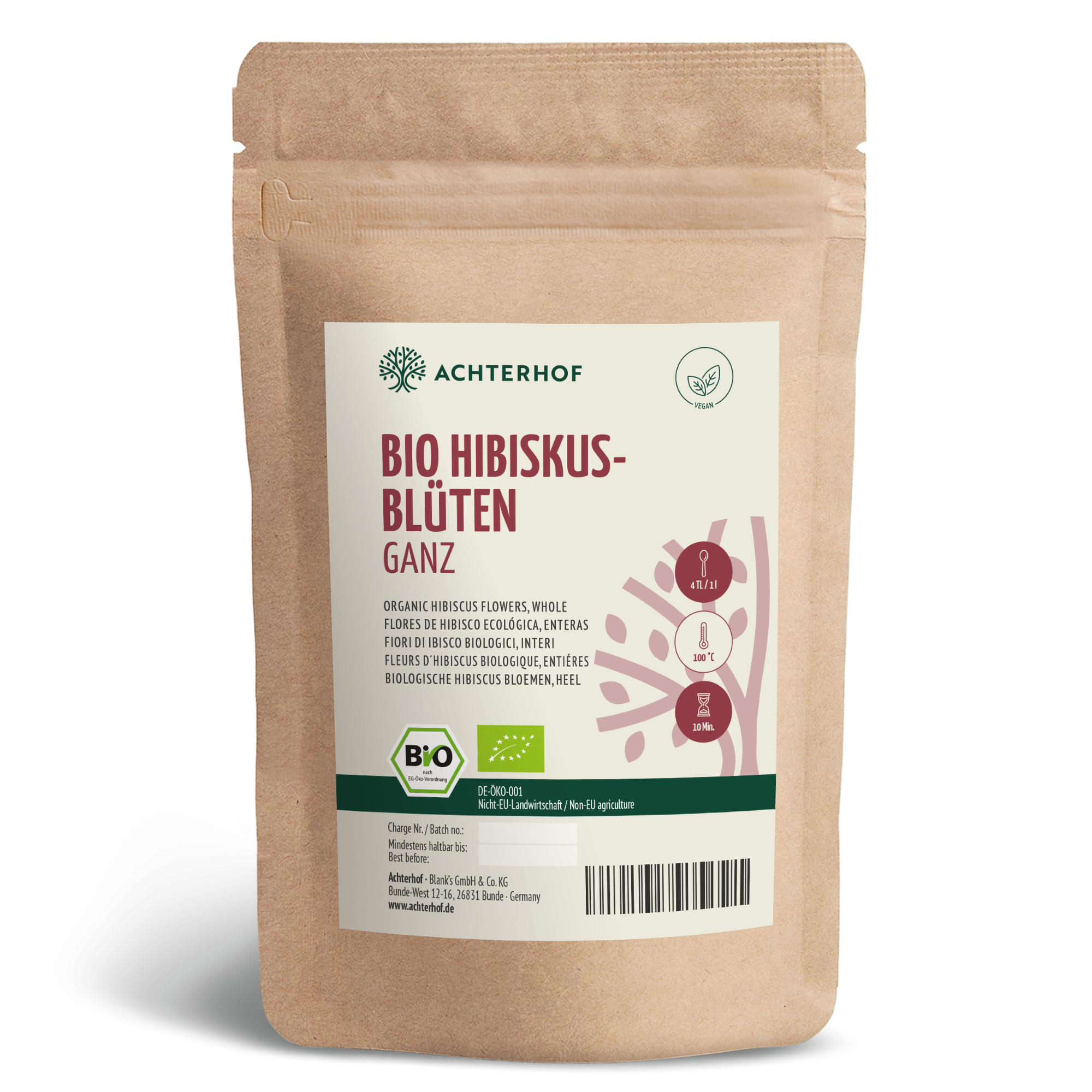 Bio Hibiskusblüten ganz (1000g)