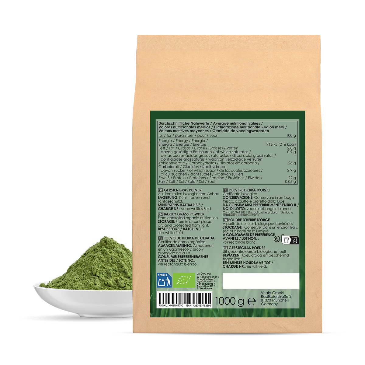 Bio Gerstengraspulver (1000g)