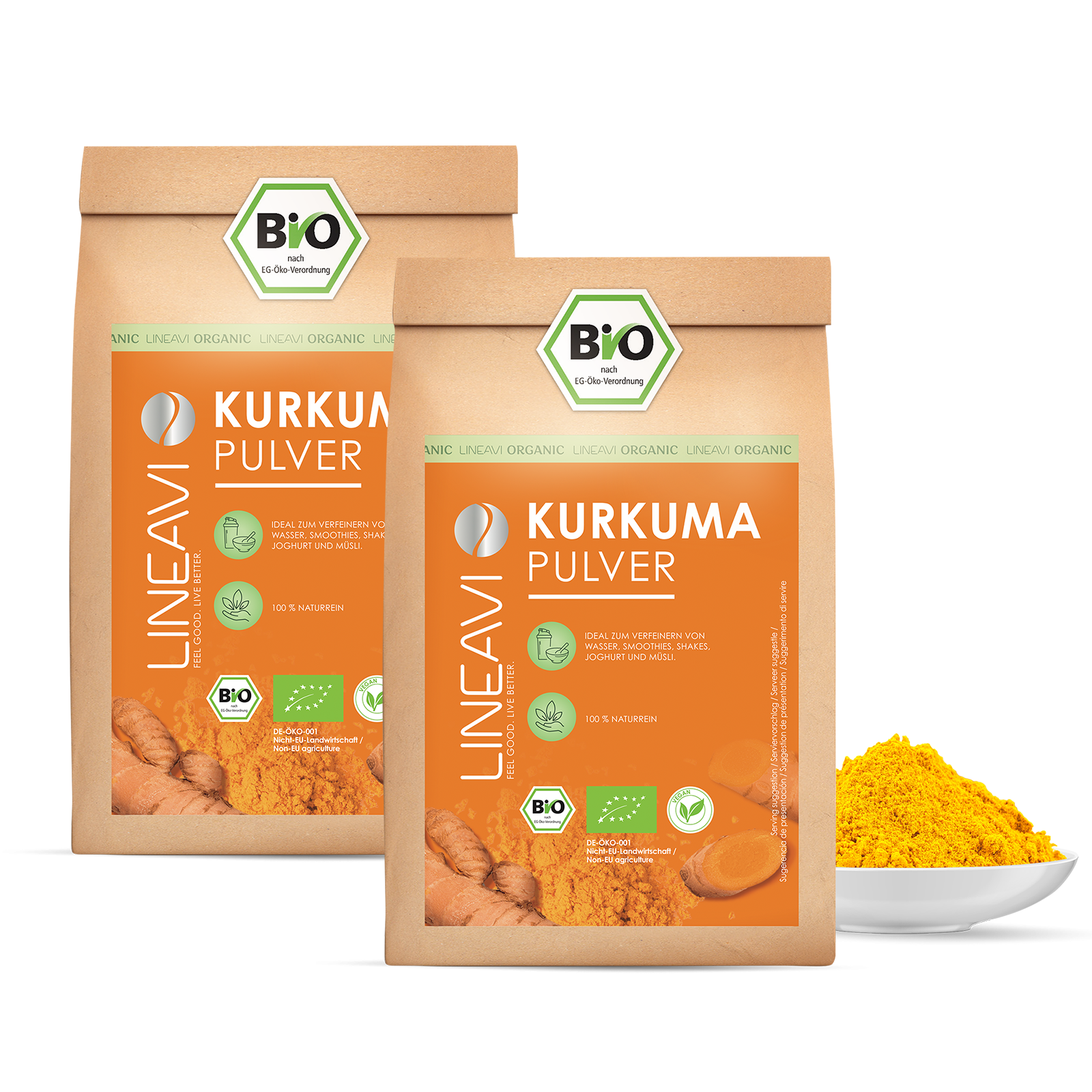 Doppelpack: Bio Kurkumapulver (2x1000g)