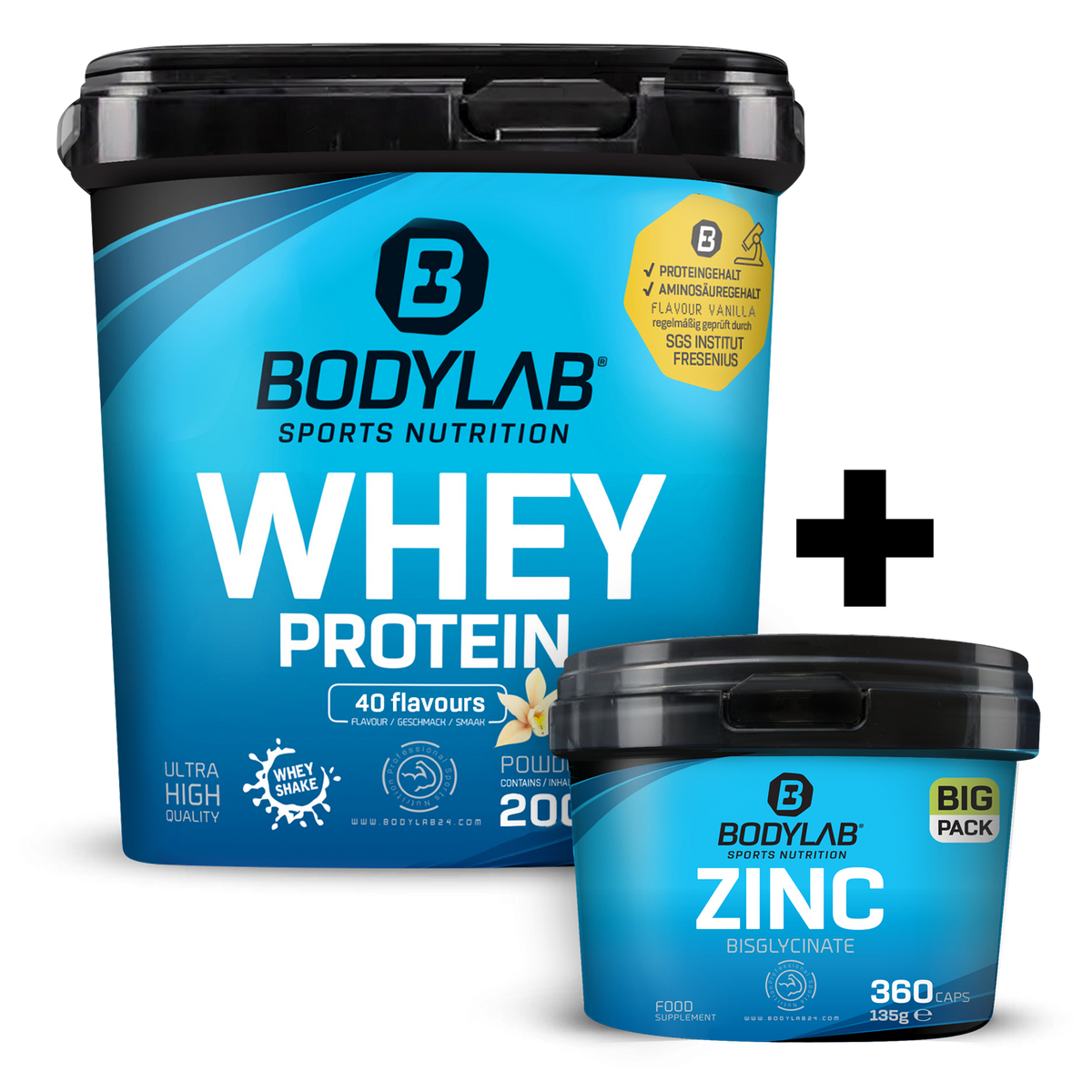Whey + BIG PACK Zinc Bisglycinat (360 Kapseln)
