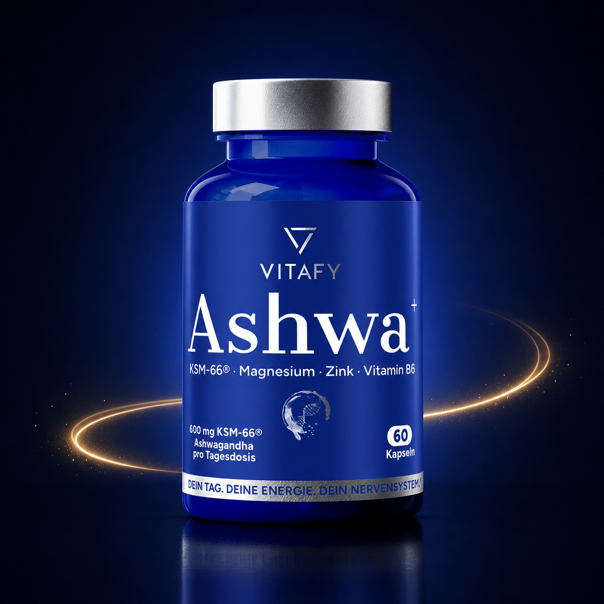 Ashwa+ Ashwagandha KSM-66® mit Magnesium, Zink & Vitamin B6 (60 Kapseln)