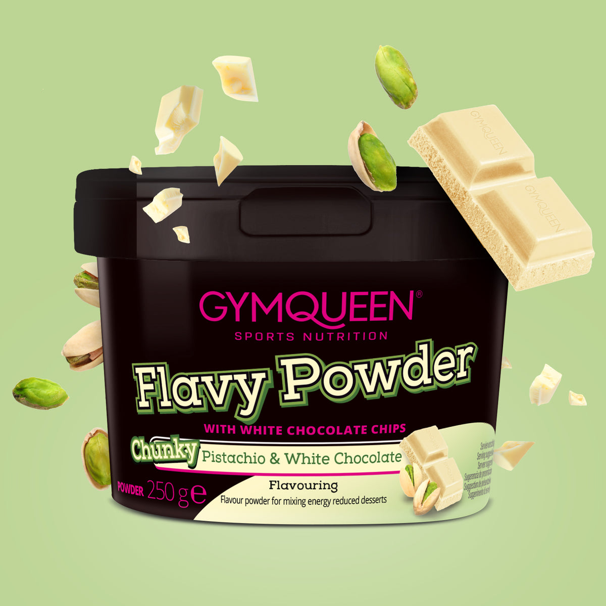 Flavy Powder (250g) Chunky Pistazie und weiße Schokolade