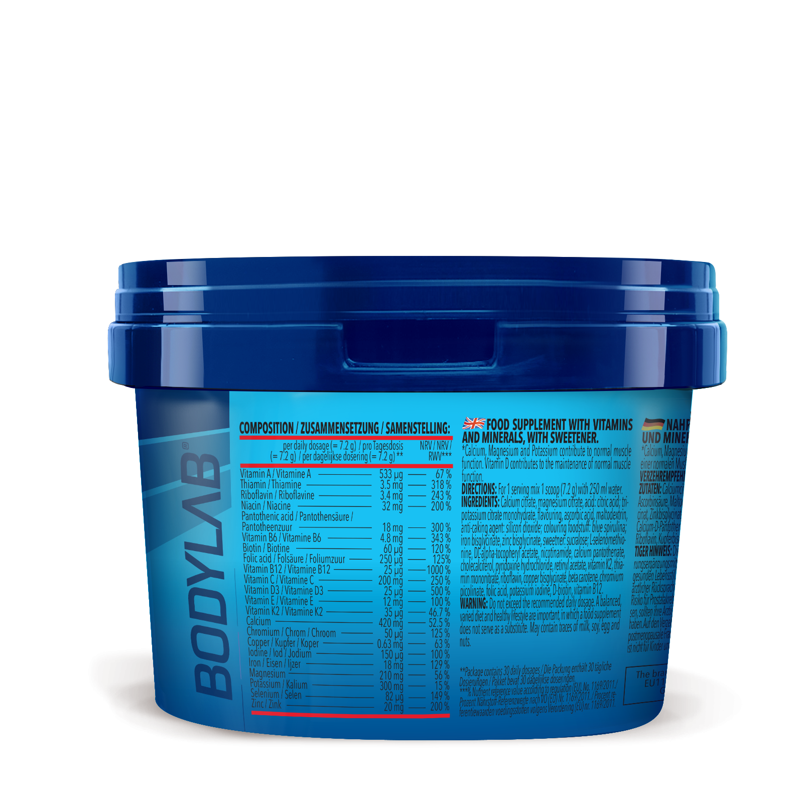 Bodybuilder Stack Powder (216g) Blaue Himbeere
