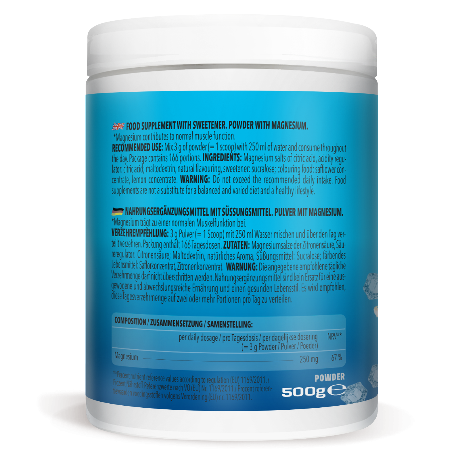 Magnesium Citrate Powder (500g) Lemon Flavouring