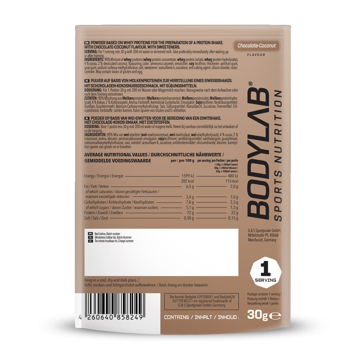 Whey Protein Probierboxen (8 Proben je 30g) Probierbox 1 (8x30g)