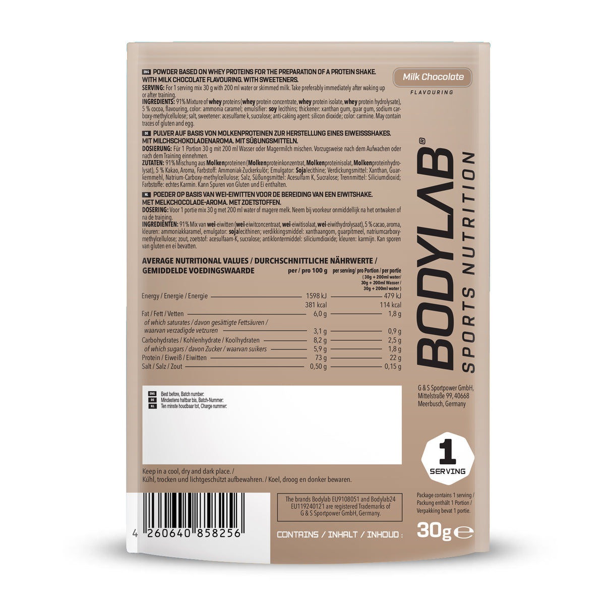 Whey Protein Probierboxen (8 Proben je 30g) Probierbox 1 (8x30g)