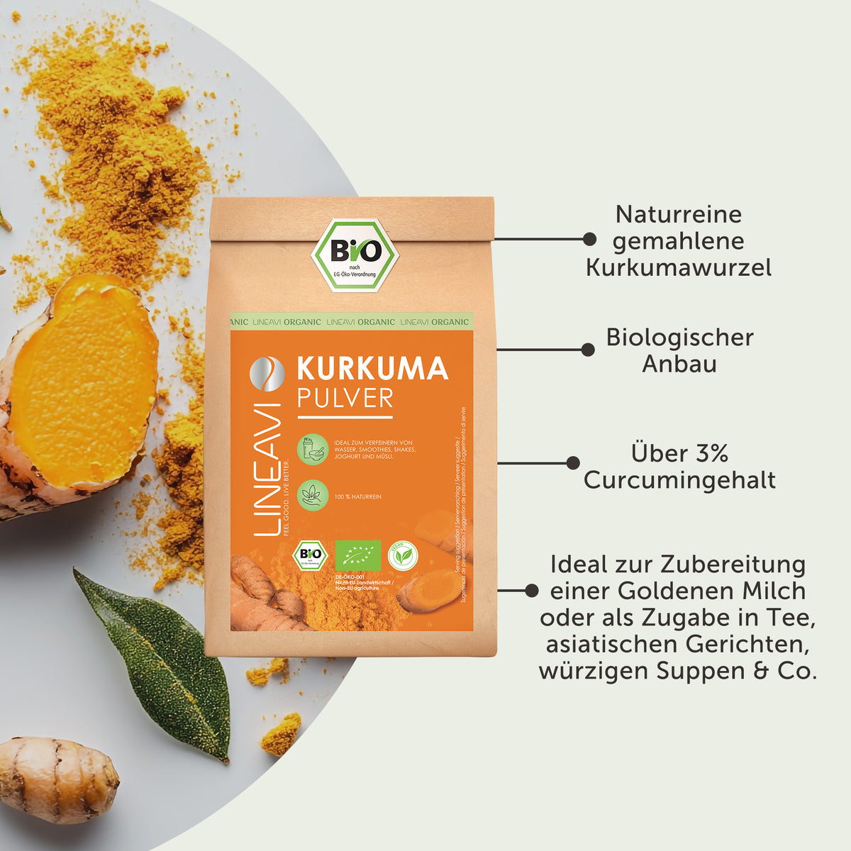 Doppelpack: Bio Kurkumapulver (2x1000g)