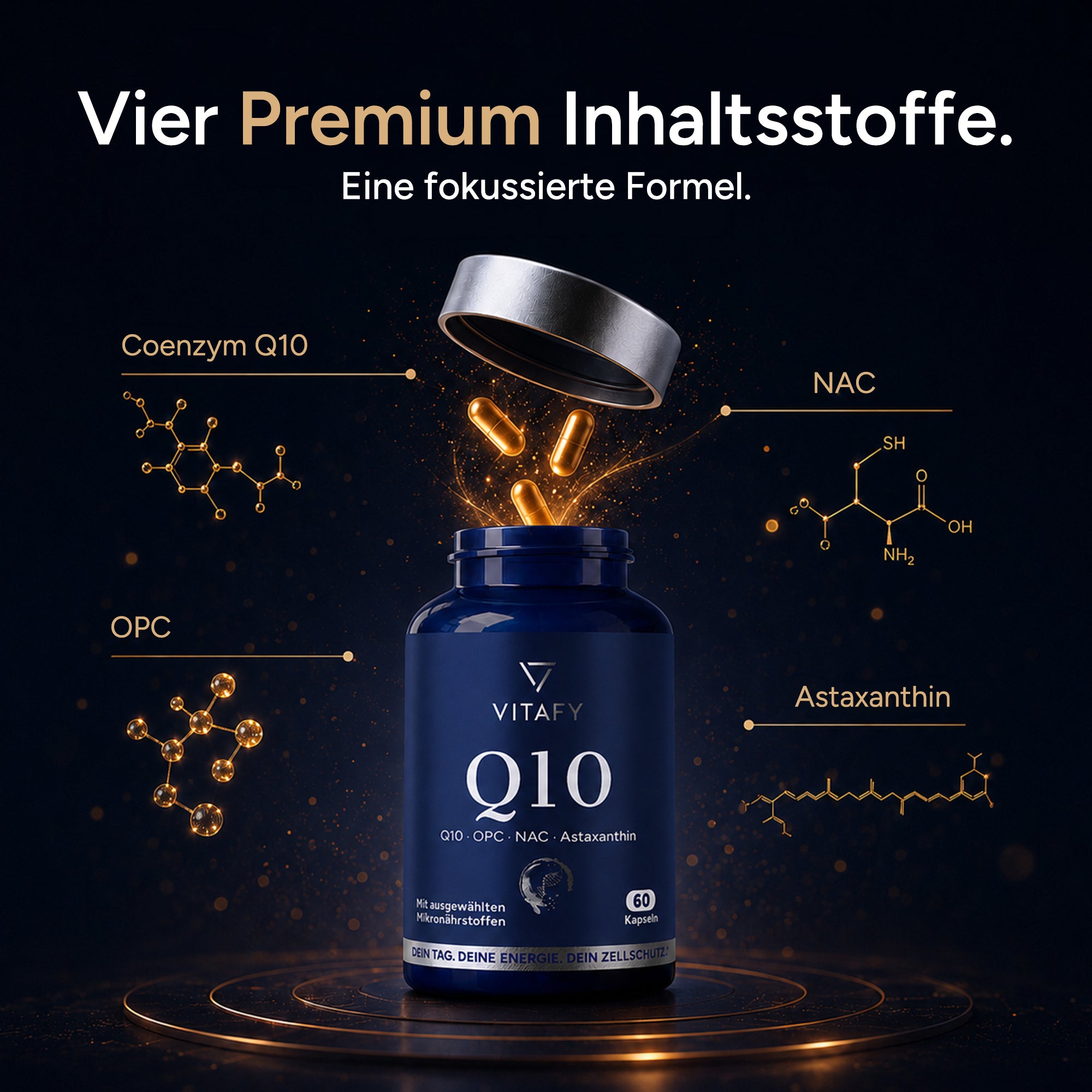 Q10 Zellschutz Komplex mit OPC, NAC und Astaxanthin (60 Kapseln)