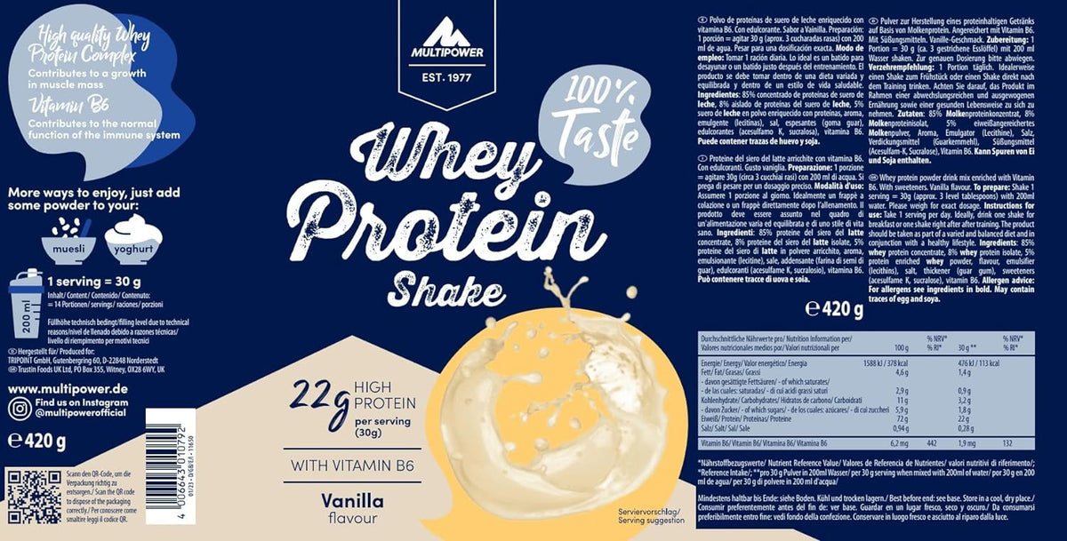 Whey Protein Shake (420g) Vanilla