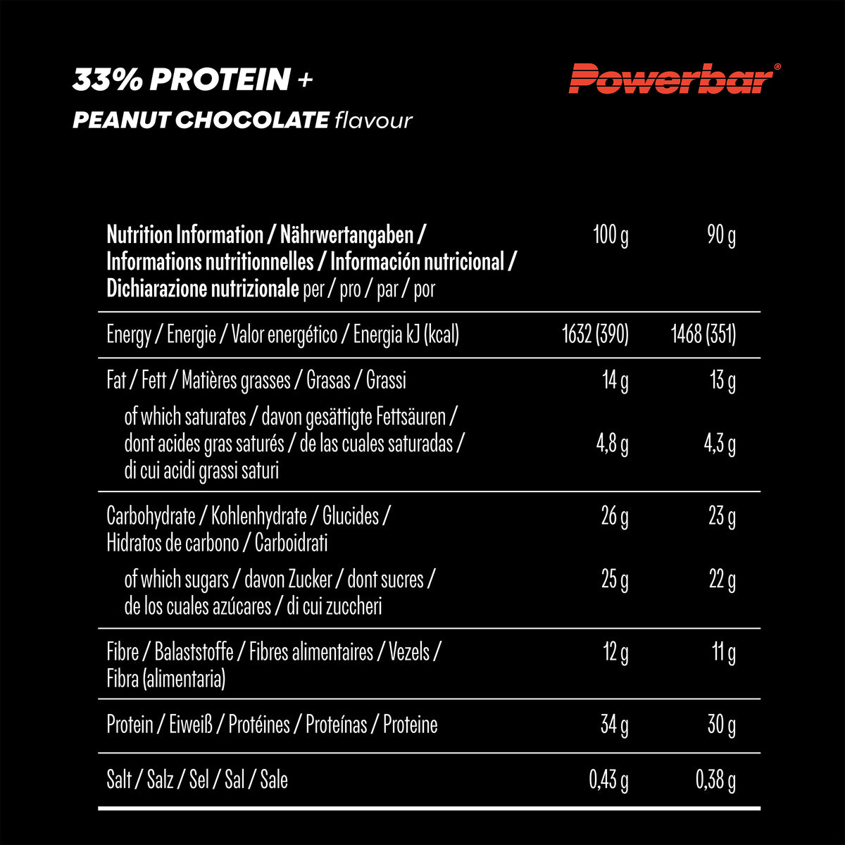 33% Protein+ Bar (10x90g) Peanut Chocolate