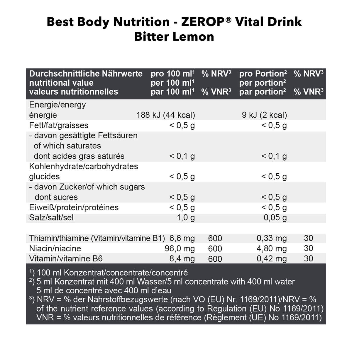 Vital Drink Zerop (1000ml) Bitter Lemon