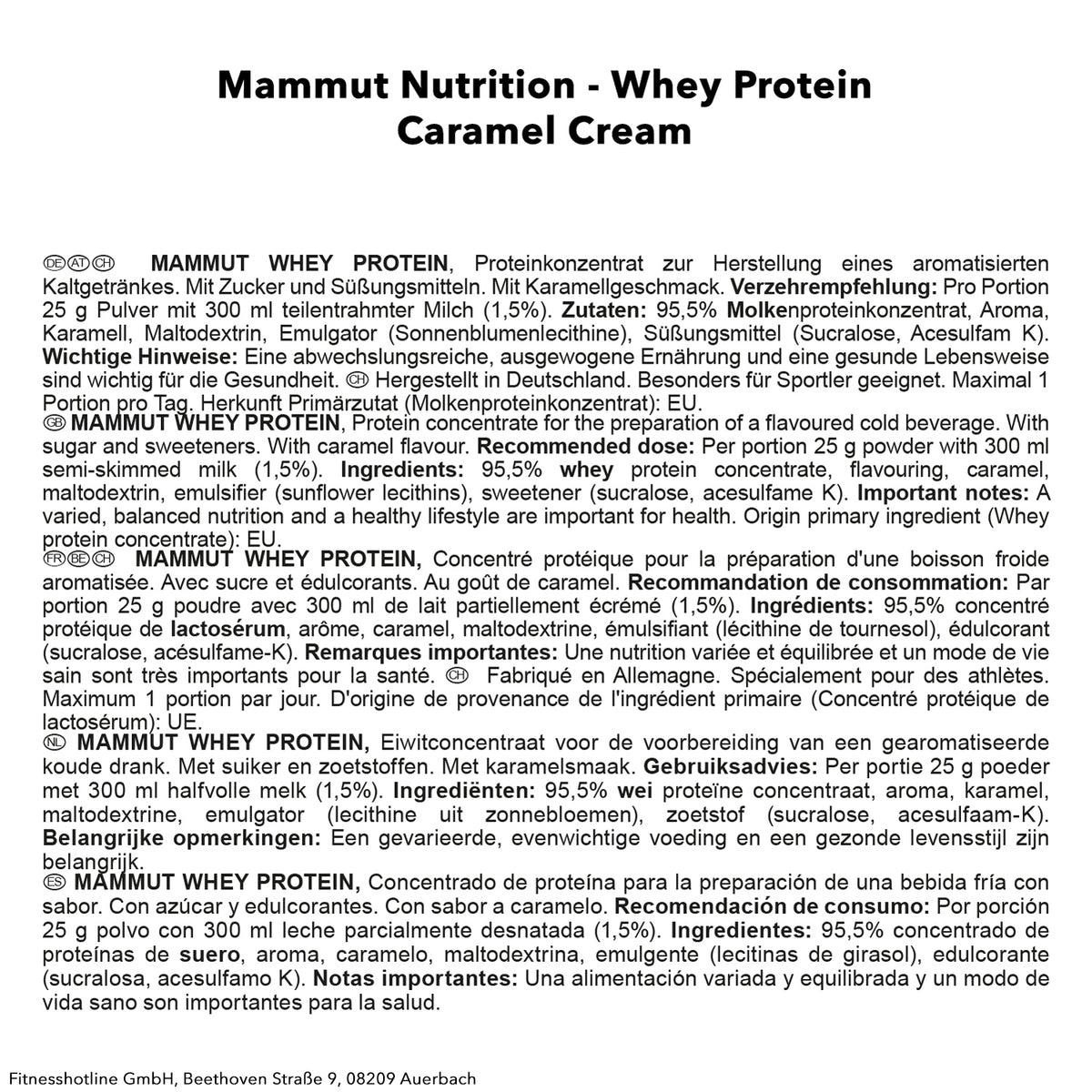 Mammut Whey Protein (1000g) Caramel Cream