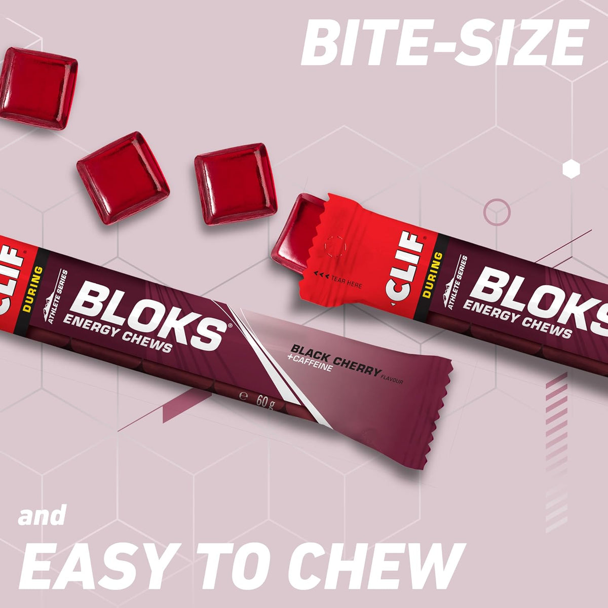 Clif Bloks Energy Chews (18x60g) Black Cherry + Koffein