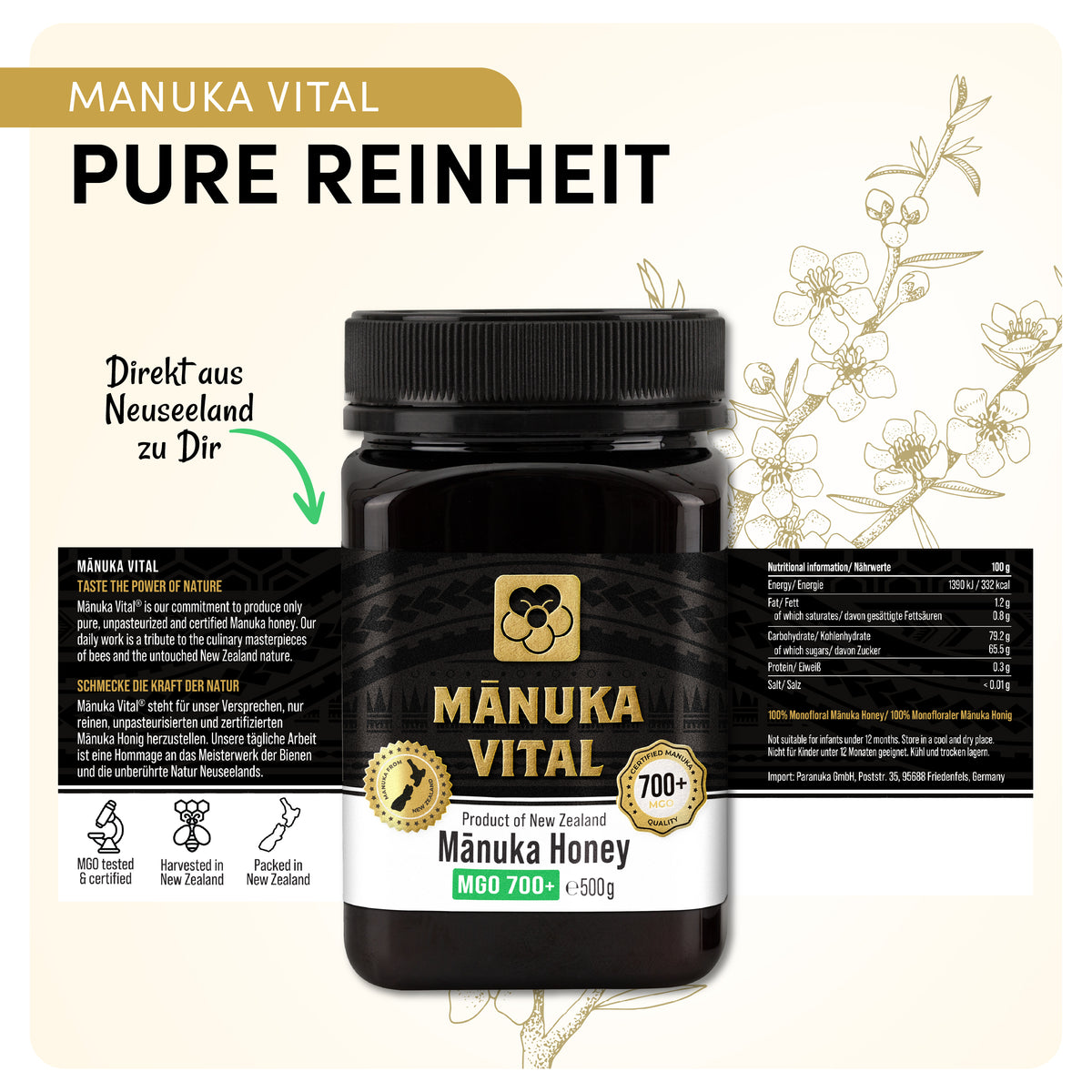 Manuka Vital Honig MGO 700+ (250g)