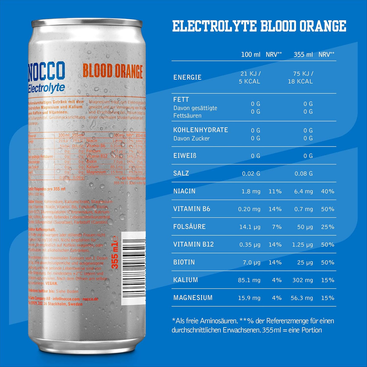 NOCCO Electrolyte (355ml) Blood Orange
