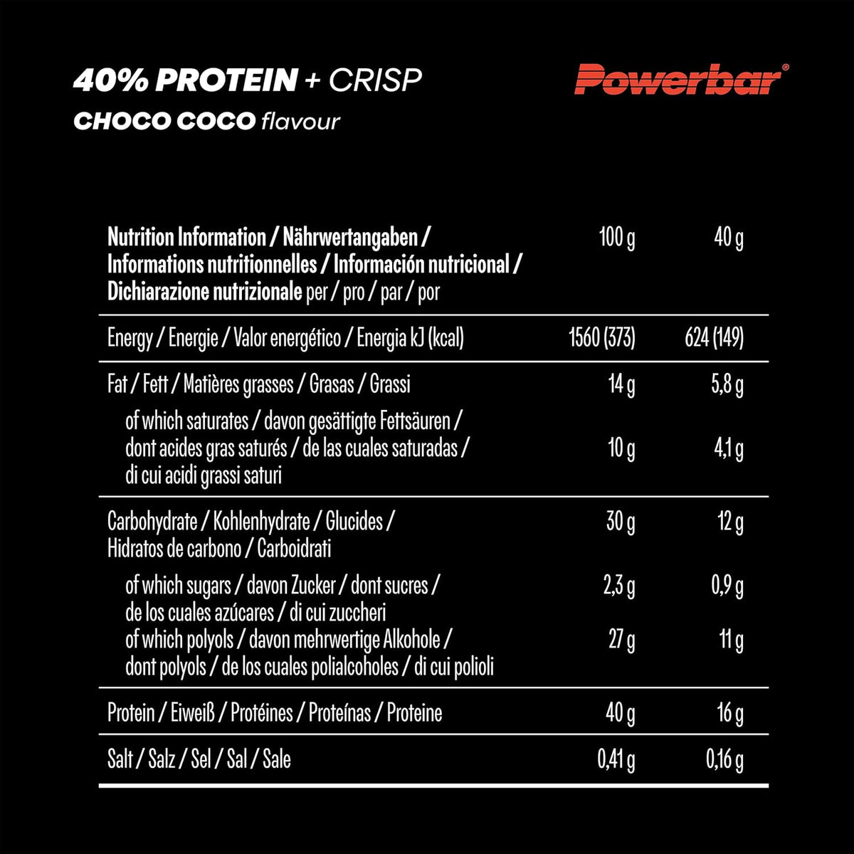 40% Protein+ Crisp (12x40g) Choco Coco