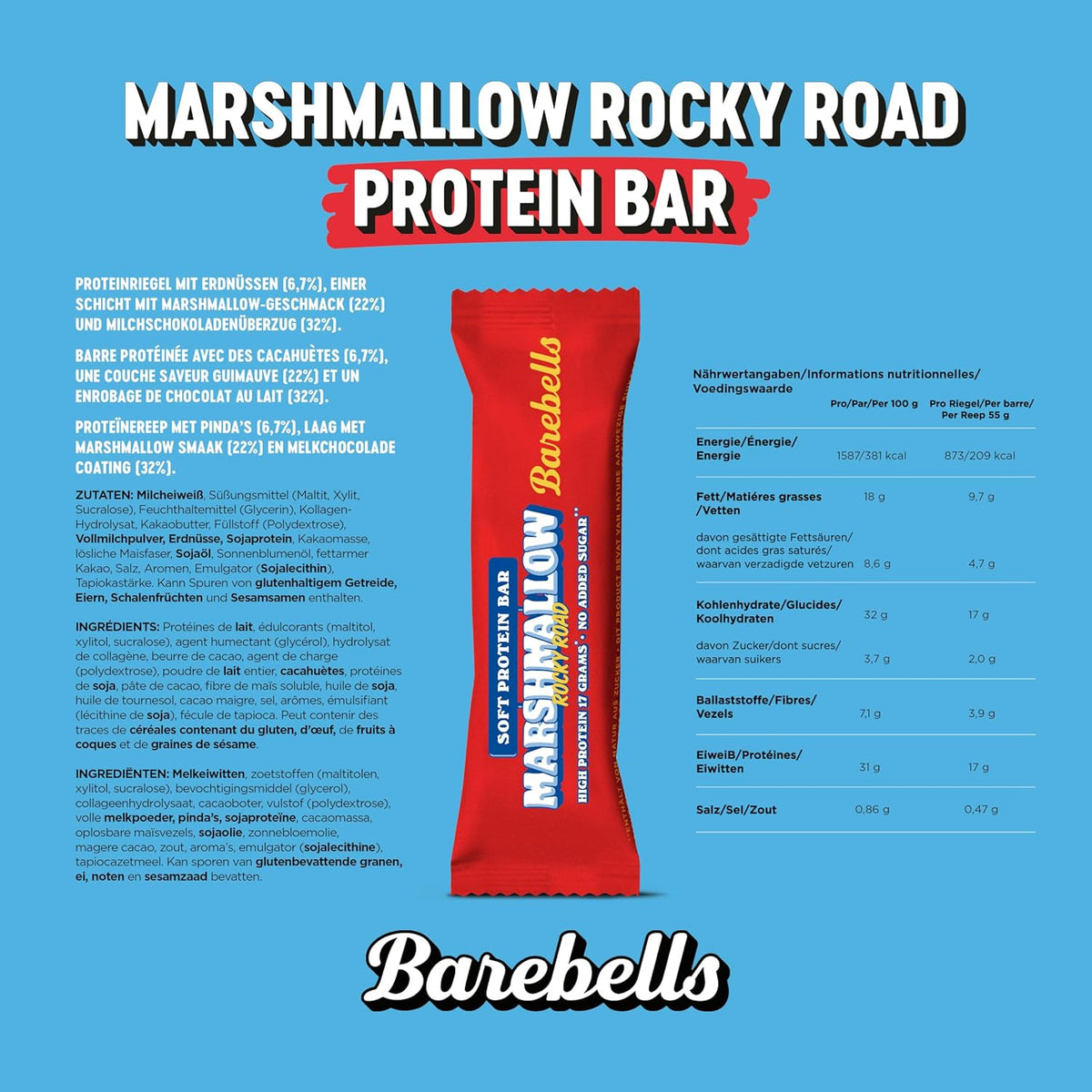 Soft Protein Bar (55g) Rocky Road Marshmallow