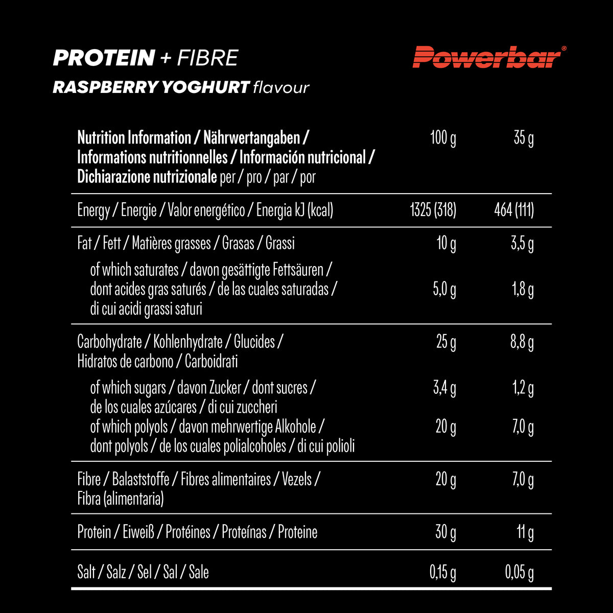 Protein+ Fibre Bar Raspberry Yoghurt (16x35g)