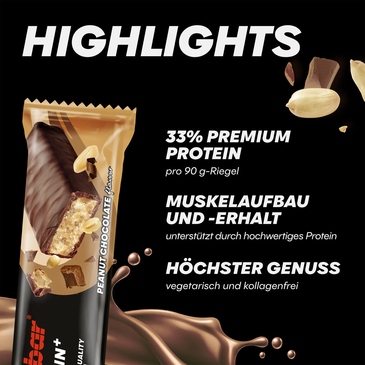 33% Protein+ Bar (10x90g) Peanut Chocolate