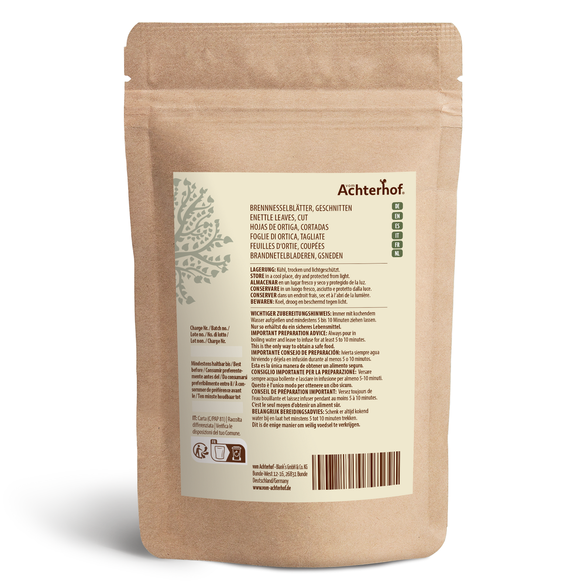Brennnesselblätter geschnitten (1000g)