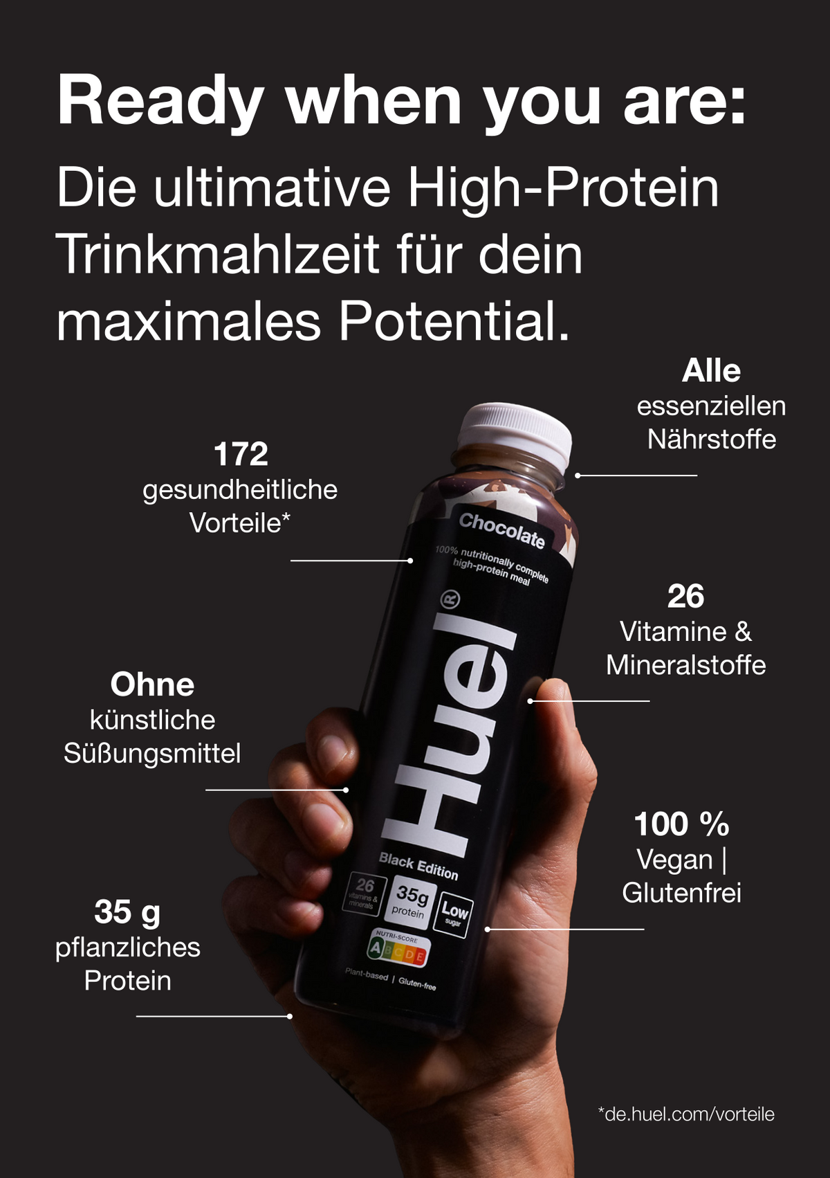 Huel Black Edition Trinkmahlzeit (500ml) Chocolate