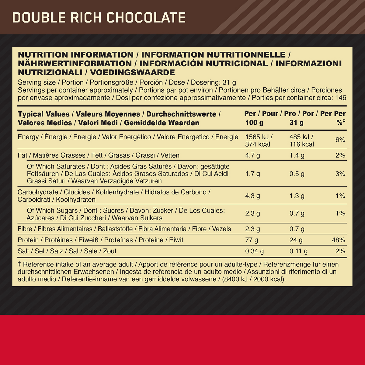 100% Whey Gold Standard (4530g) Double Rich Chocolate