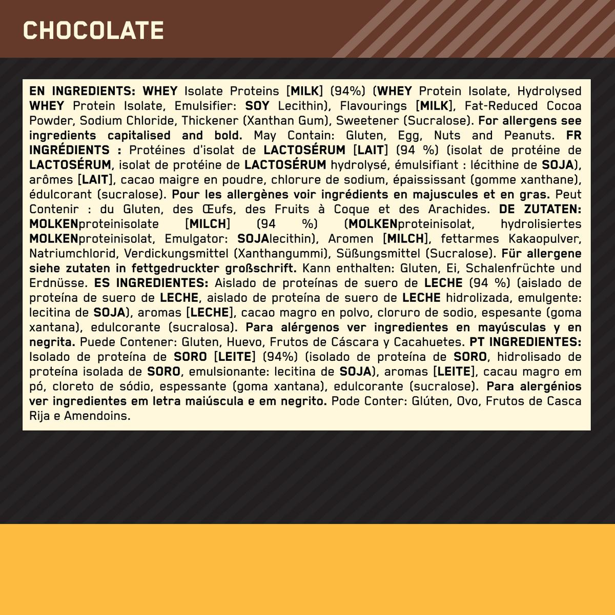 100% Gold Standard Isolate (930g) Chocolate