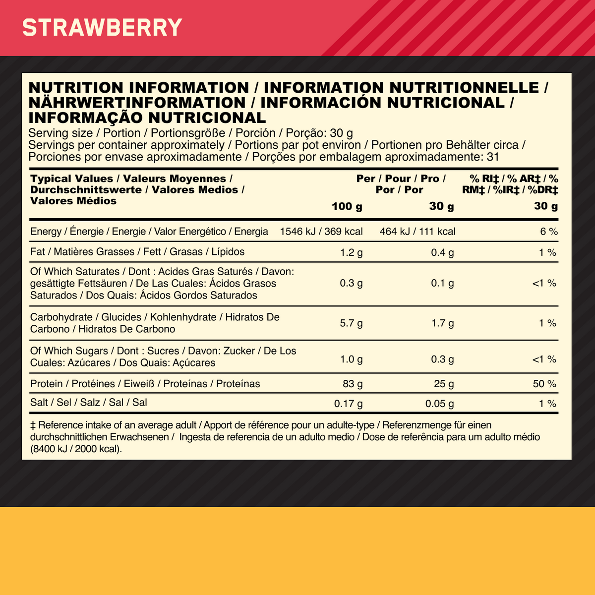100% Gold Standard Isolate (930g) Strawberry