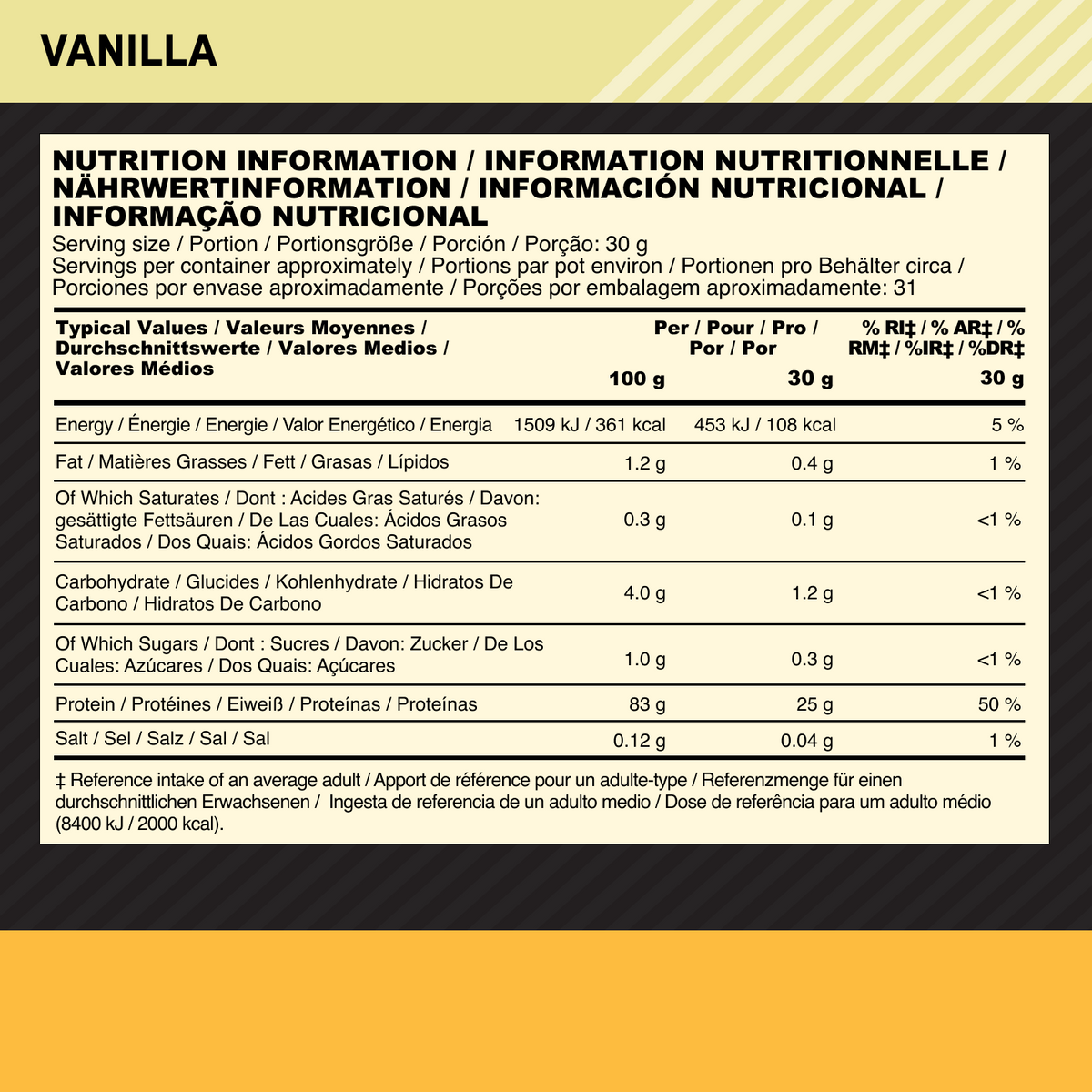 100% Gold Standard Isolate (930g) Vanilla