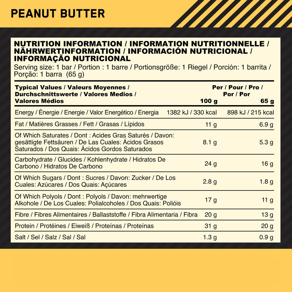 Crispy Protein Bar (10x65g) Peanut Butter