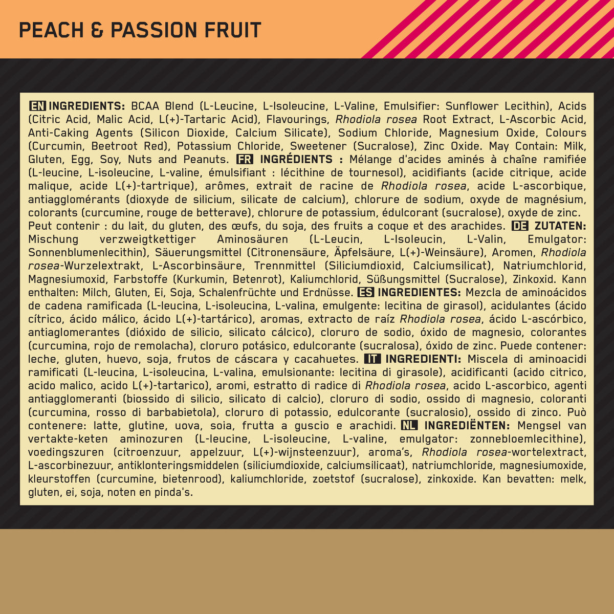 Gold Standard BCAA Train&Sustain (266g) Peach Passionfruit