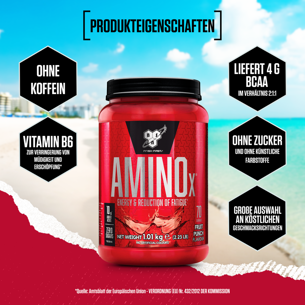 Amino X Aminosäuren BCAA (1000g) Fruit Punch