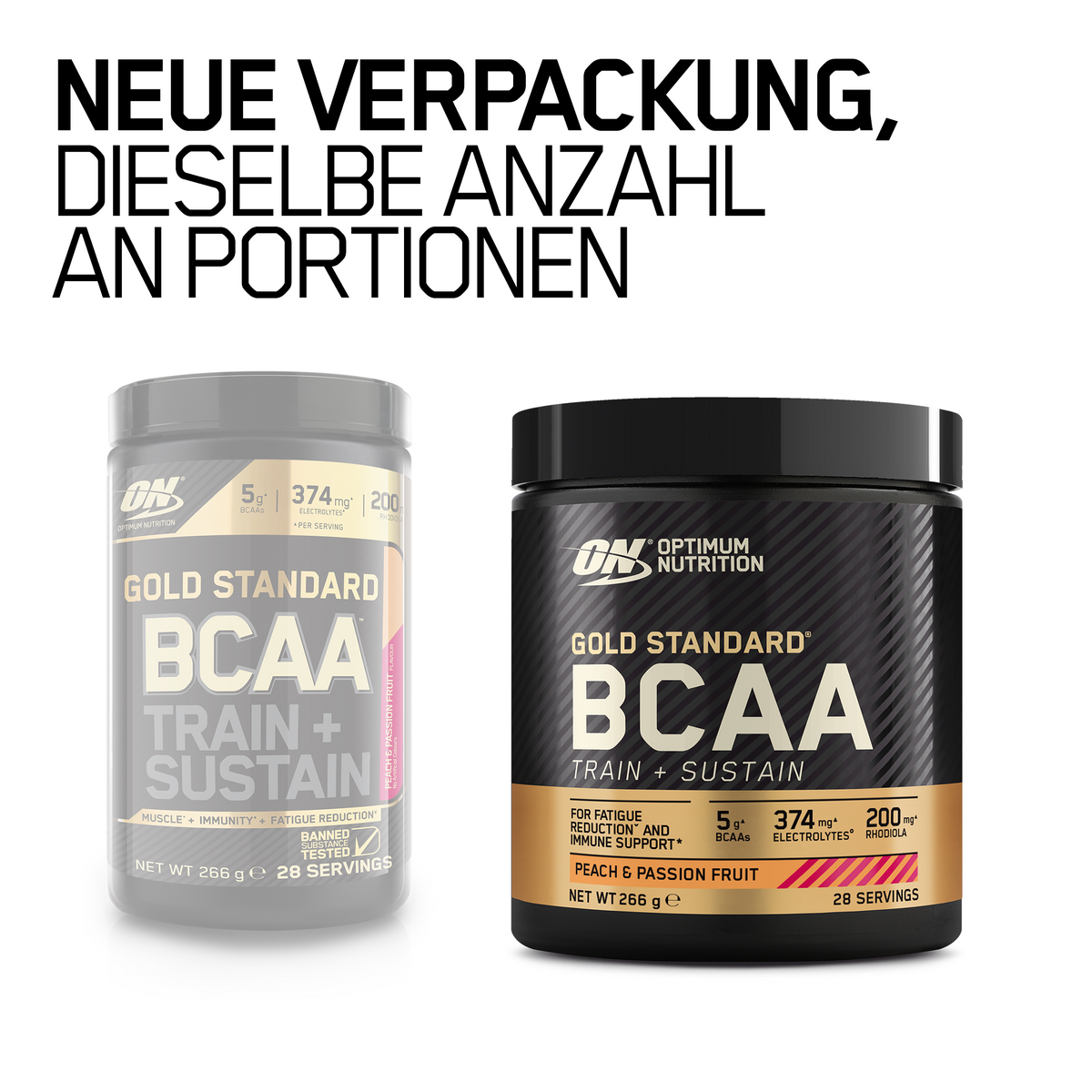 Gold Standard BCAA Train&Sustain (266g) Peach Passionfruit