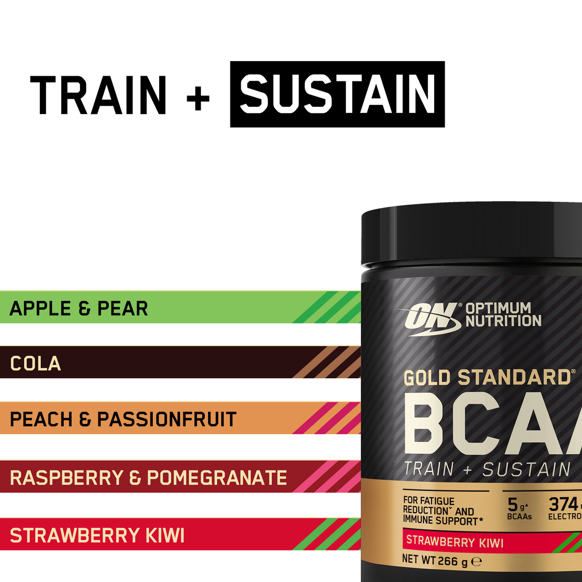 Gold Standard BCAA Train&Sustain (266g) Erdbeer-Kiwi