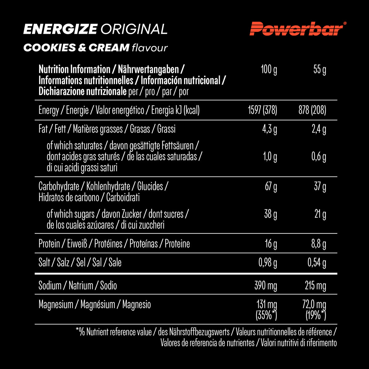 Energize Original Bar (15x55g) Cookies & Cream