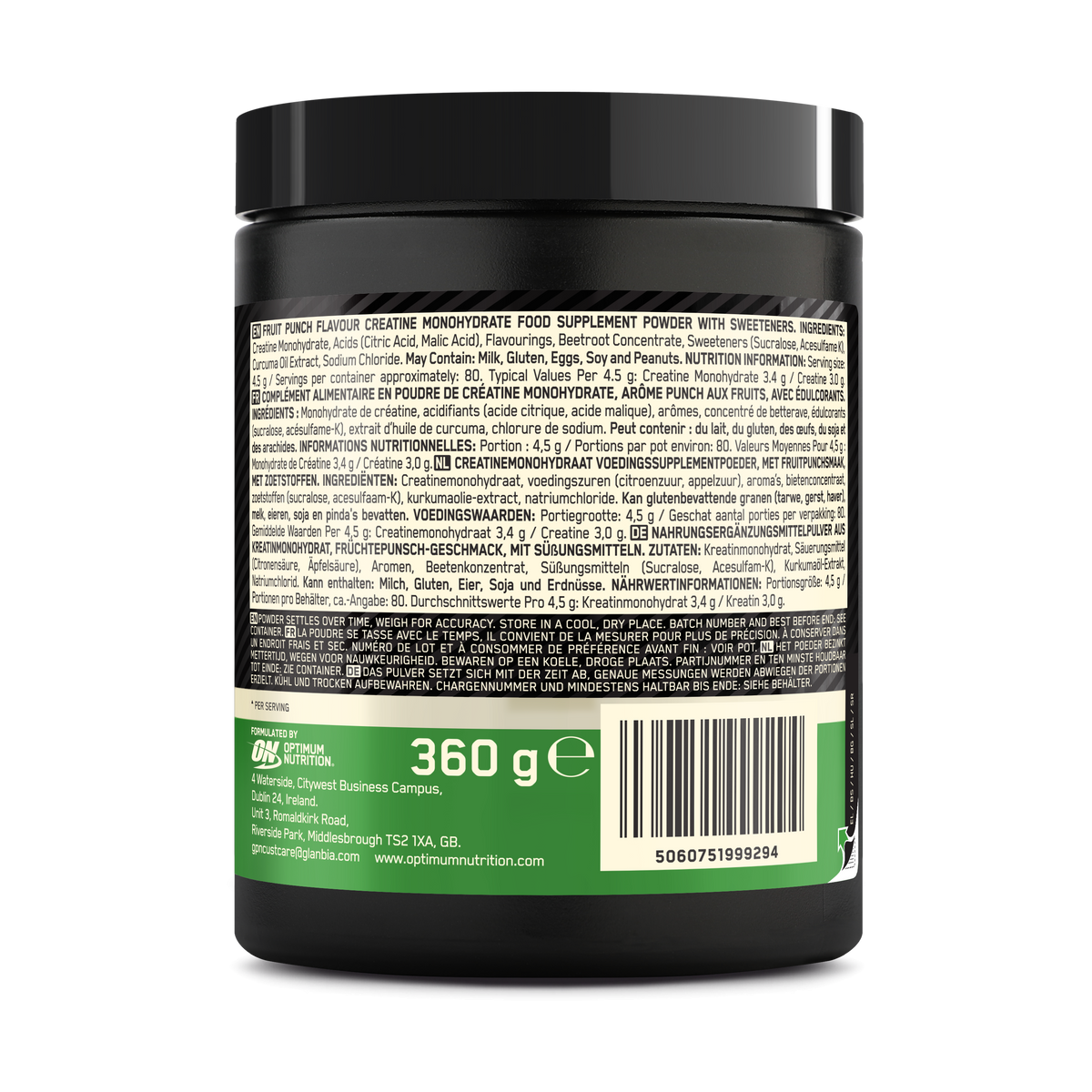 Micronised Creatine Powder Flavored (360g) Fruit Punch