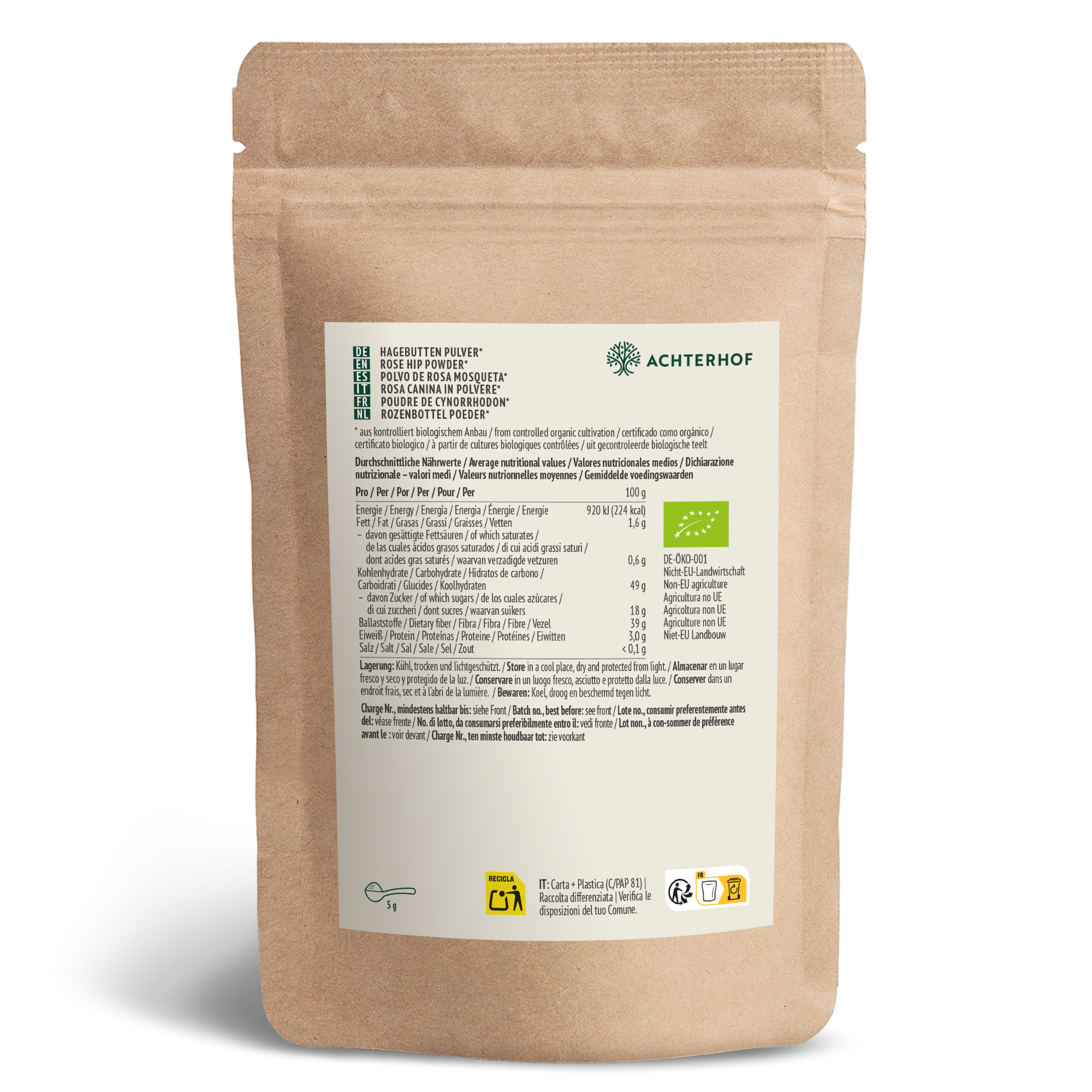 Bio Hagebutten Pulver (500g)