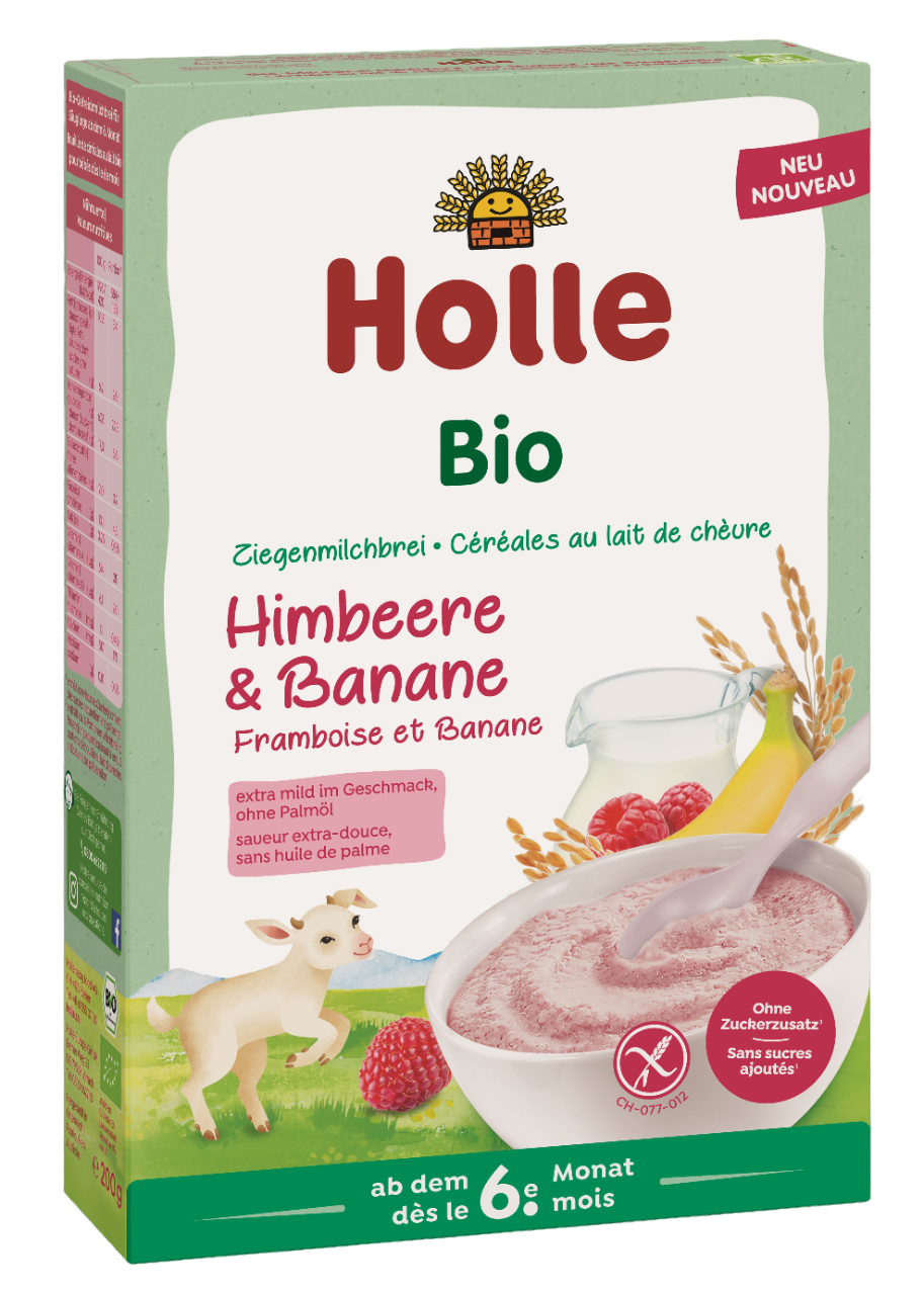 Bio-Milchbrei aus Ziegenmilch ab dem 6. Monat (200g) Himbeere