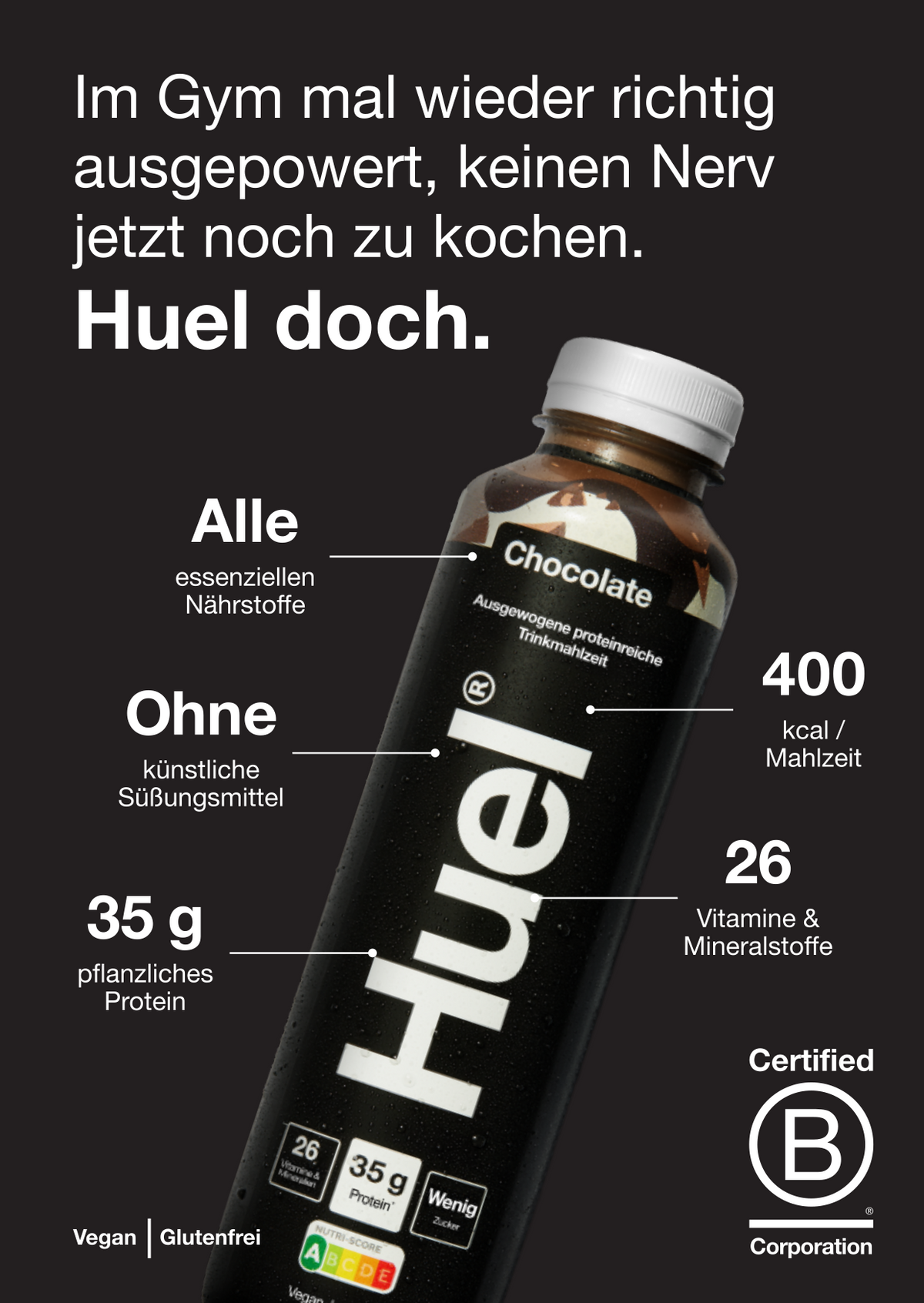 Huel Black Edition Trinkmahlzeit (500ml) Chocolate
