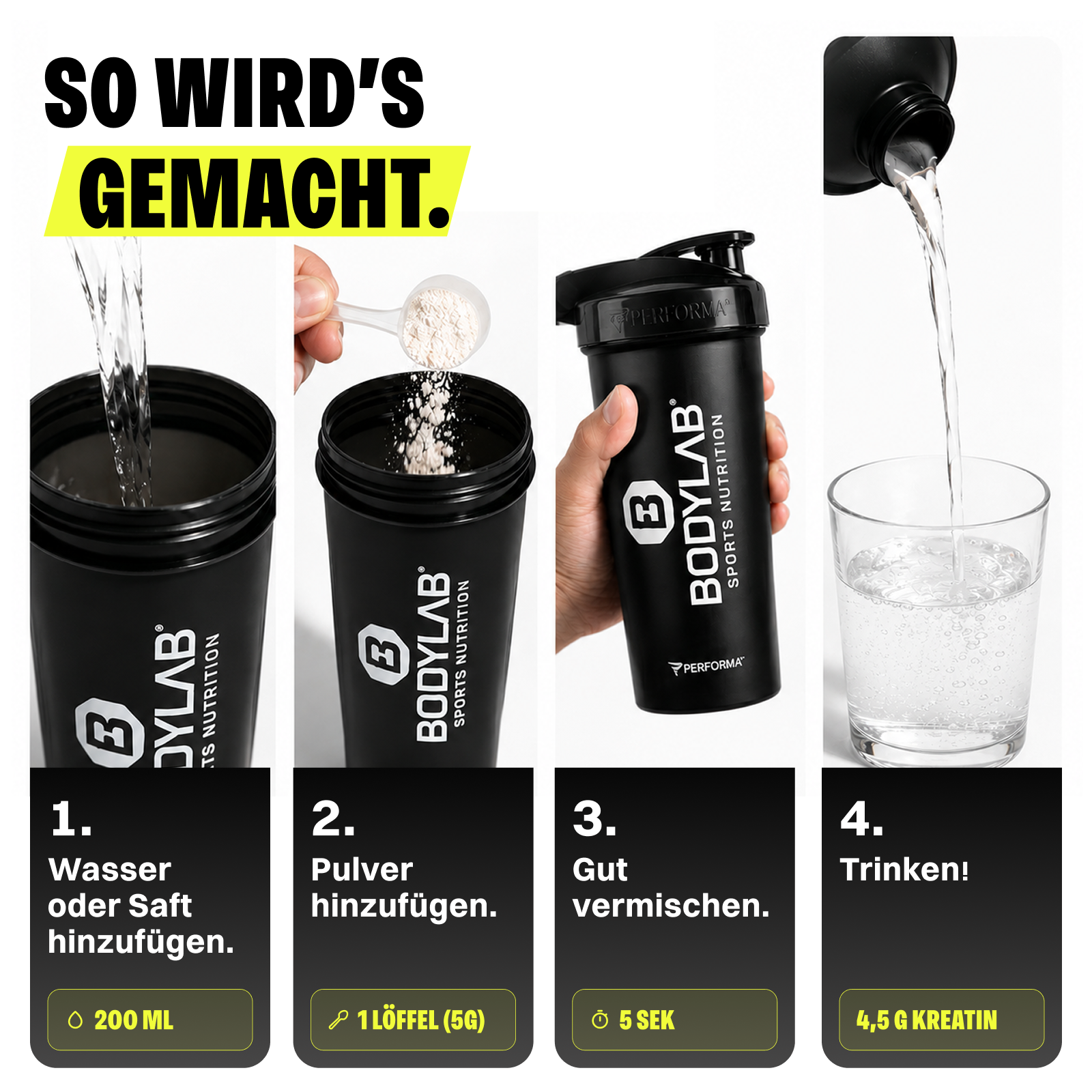 4 x Creatine Powder (500g)