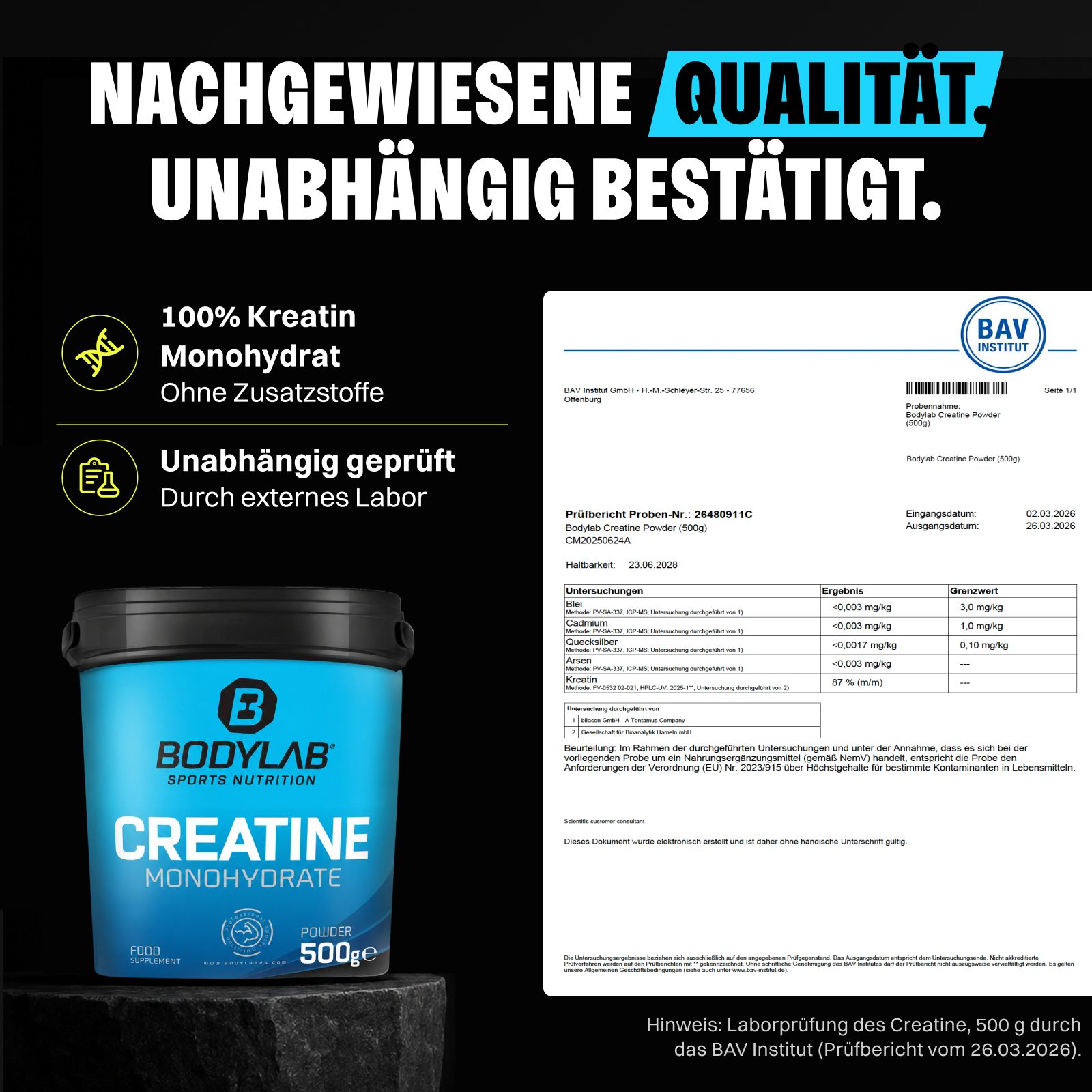 3 x Creatine Monohydrate - 100% Pure Powder (1000g)