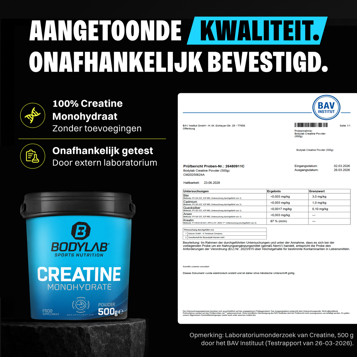 Creatine Monohydrate - 100% Pure Powder (2x1000g)