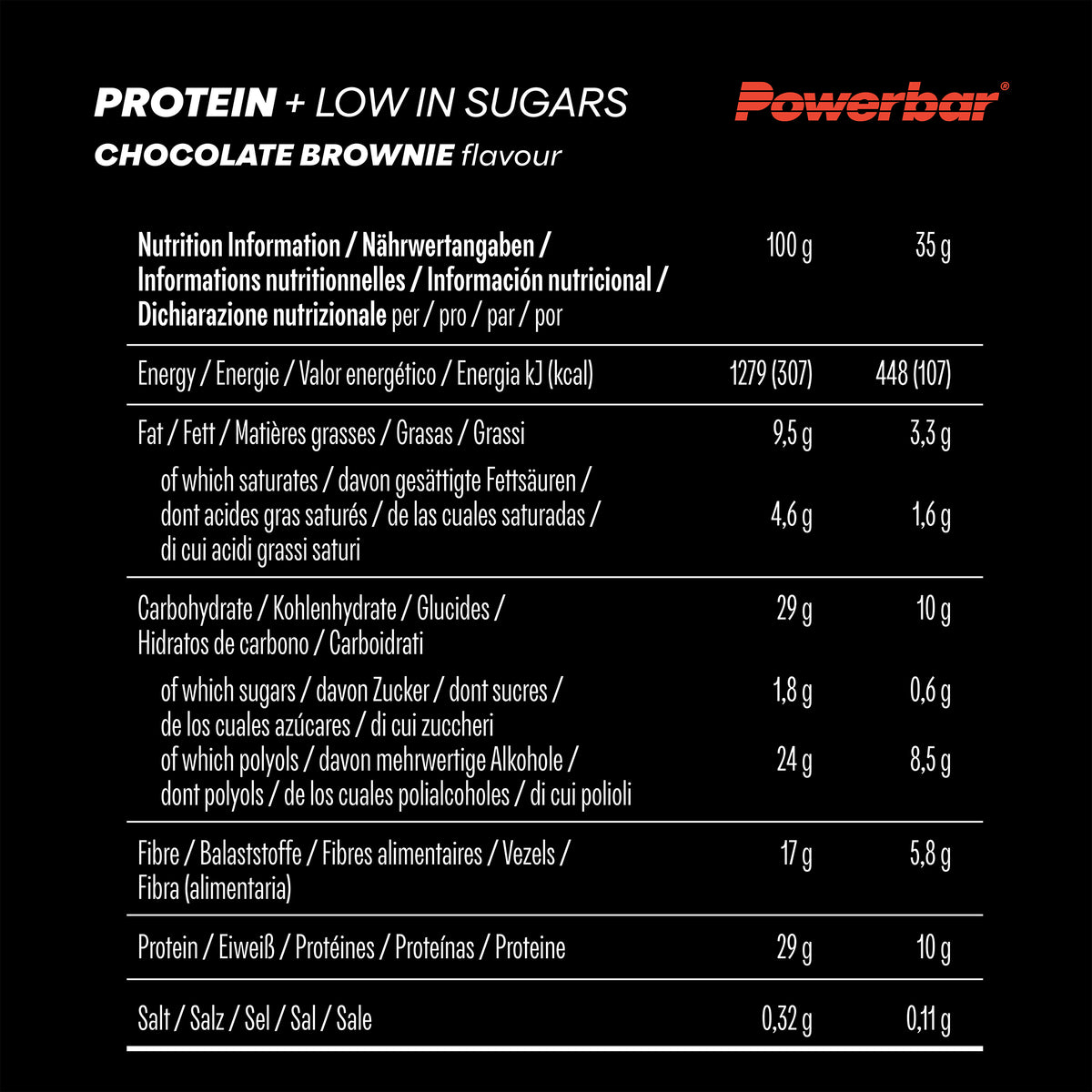 Protein+ Low in Sugars (16x35g) Chocolate Brownie