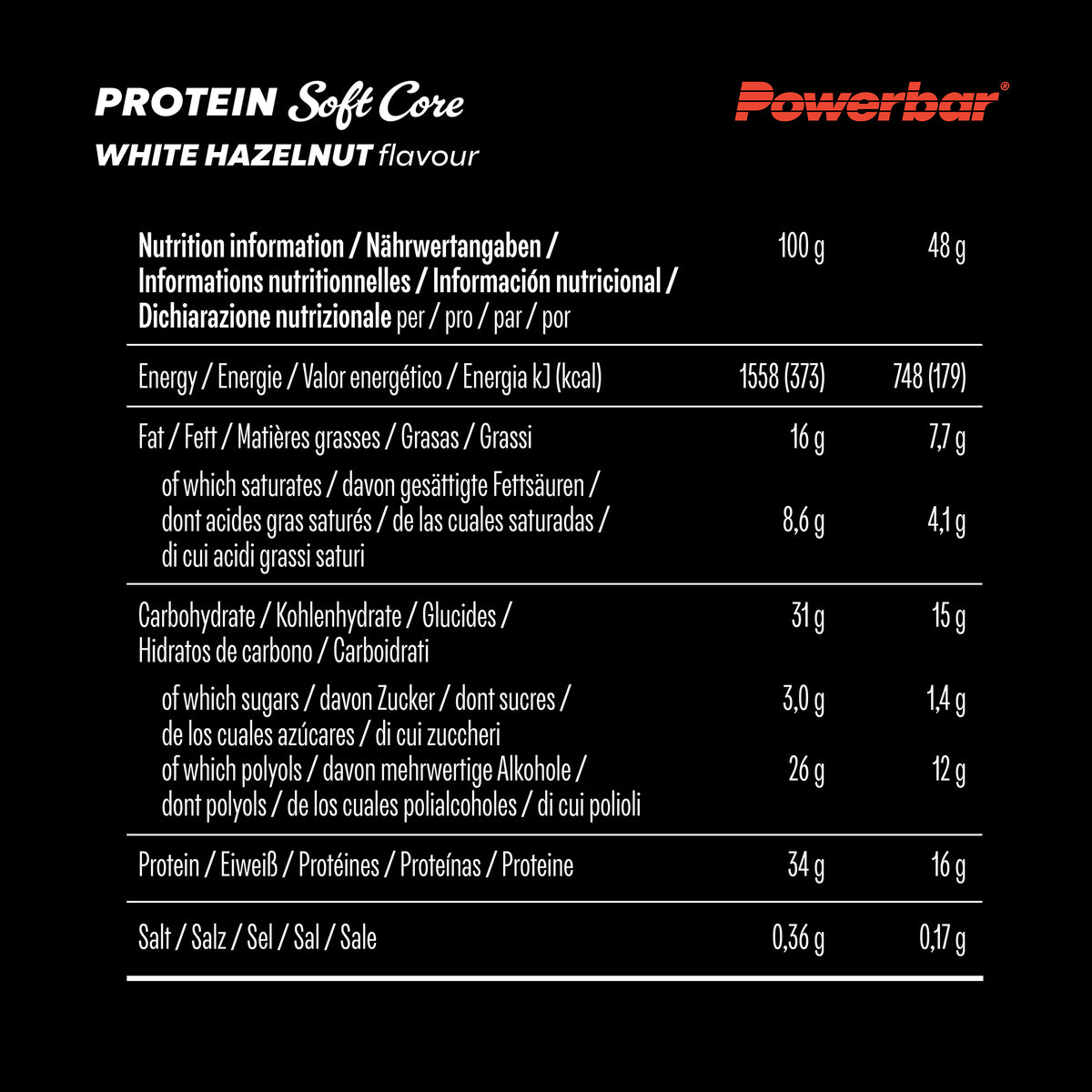 Protein Soft Core (12x48g) White Hazelnut