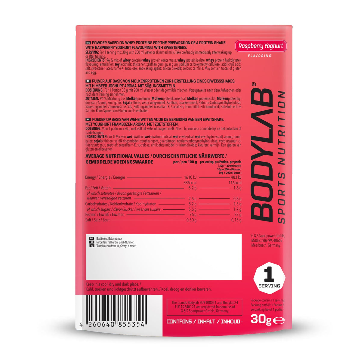 Whey Protein Probe (30g) Raspberry Yoghurt