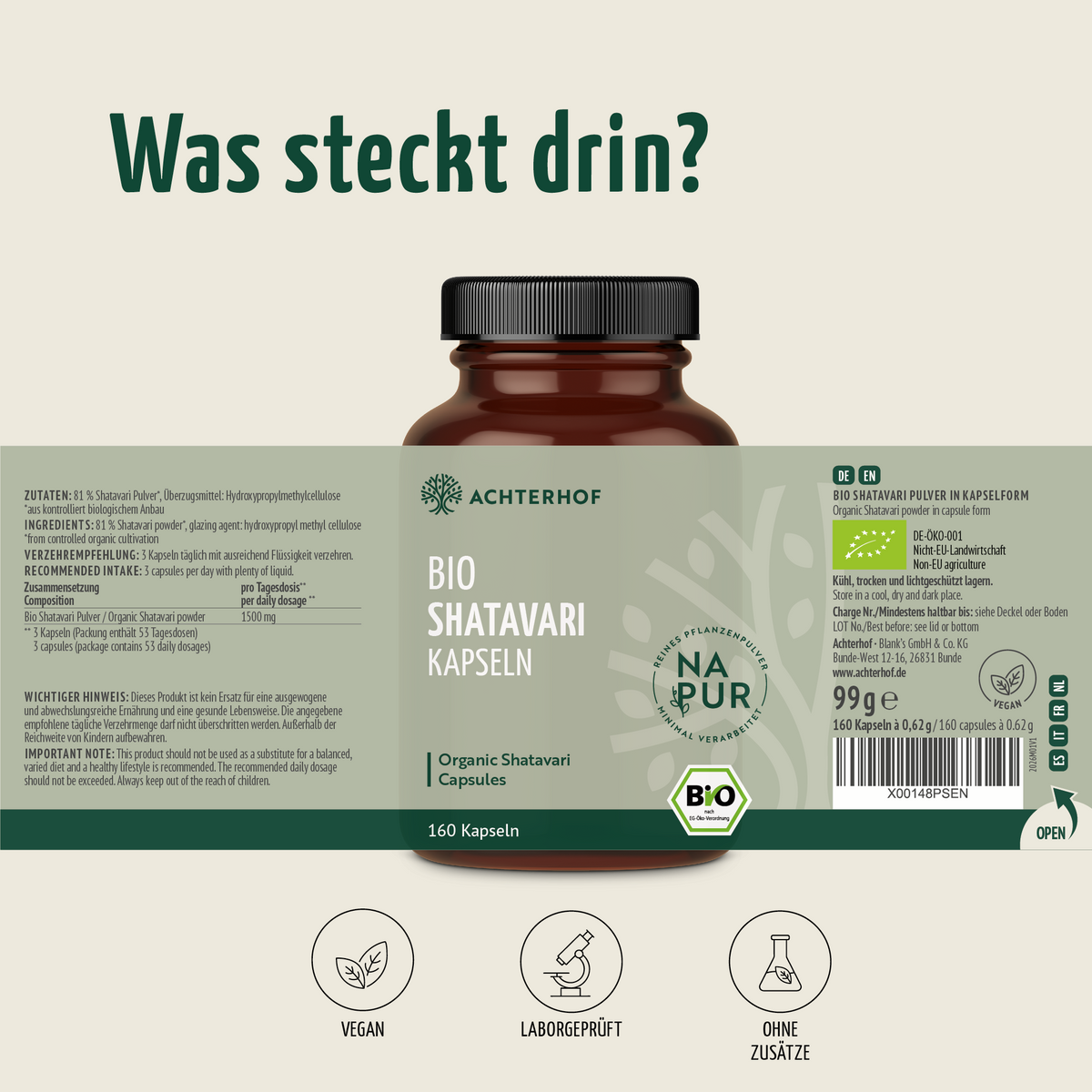 Bio Shatavari Kapseln (160 Kapseln)
